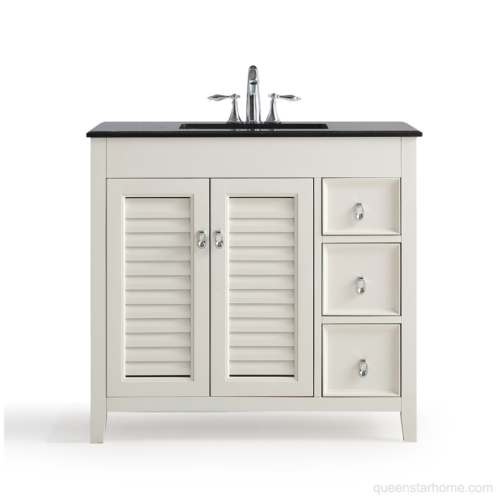 QS-AD04 36” White bathroom vanity cabinet